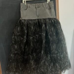 Tulle Skirt Denim Yoke Sz. 12